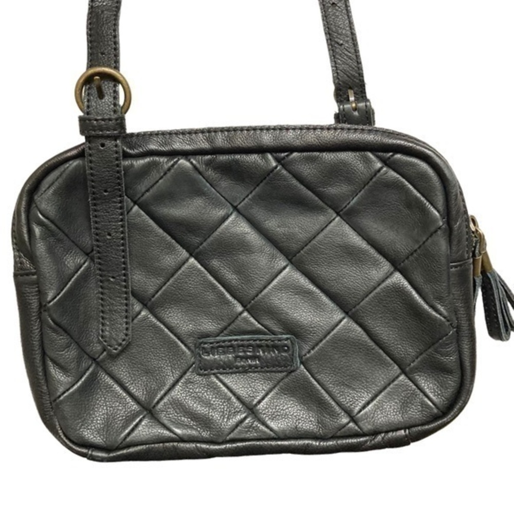 Liebeskind Berlin quilted black leather triple zipper bag